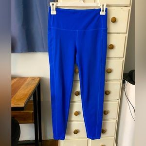 Womens DSG 7/8 leggings with pockets, royal blue.